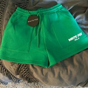 Green White Fox Sweat Shorts